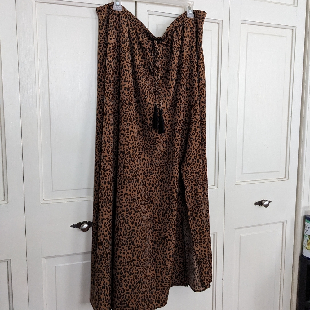 3xl Maxi Skirt Animal Print Drawstring